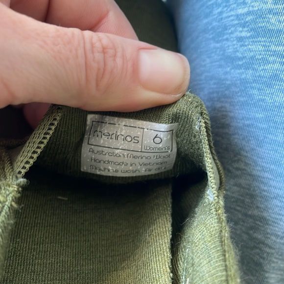NWOT Merinos olive army green slip on sneakers wool handmade comfort women’s 6 - Picture 10 of 10